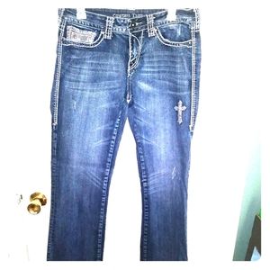 Cowgirl Tuff Jeans Sequin CrossesW30×L33
